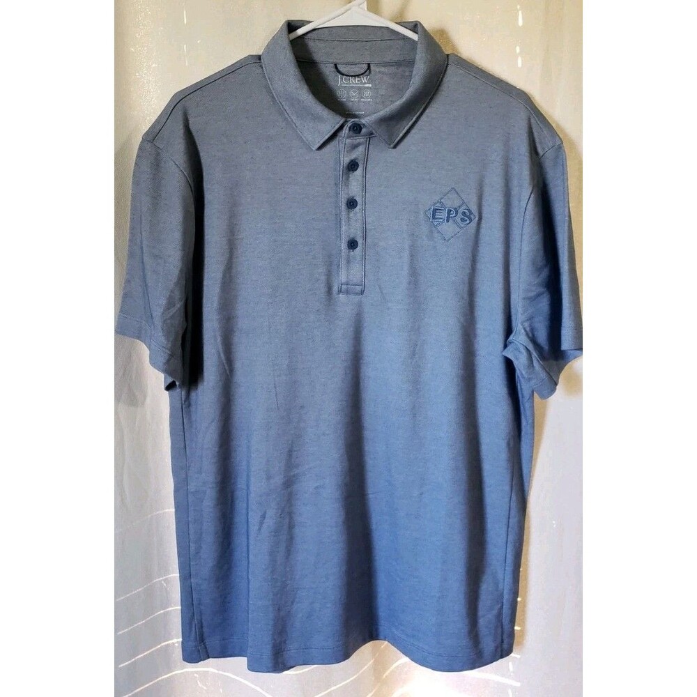 J.Crew Men’s Performance Polo Shirt Large L Gray UPF 50+ Moisture Wicking